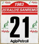 numéro de portière rallye san remo